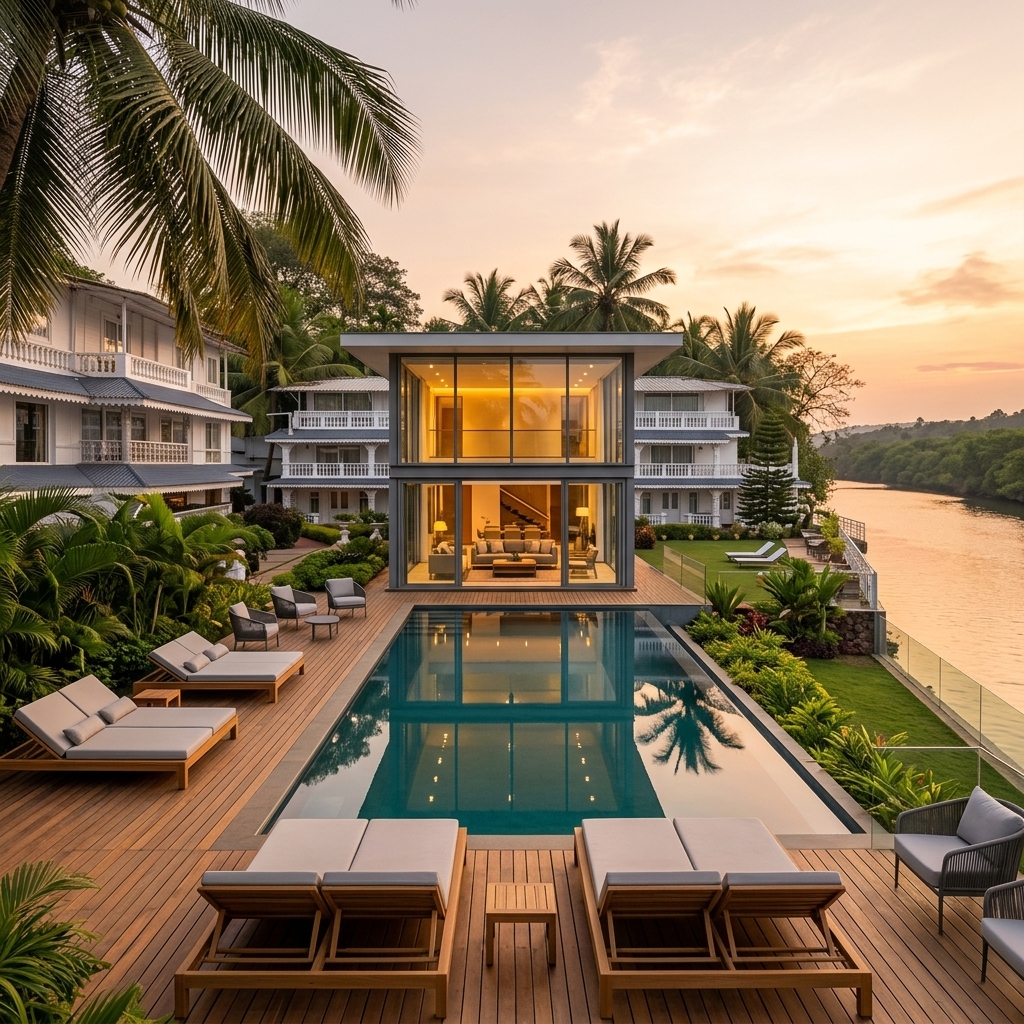 Villa for Sale in Terekhol Riverfront, Siolim, Goa, India - image 1